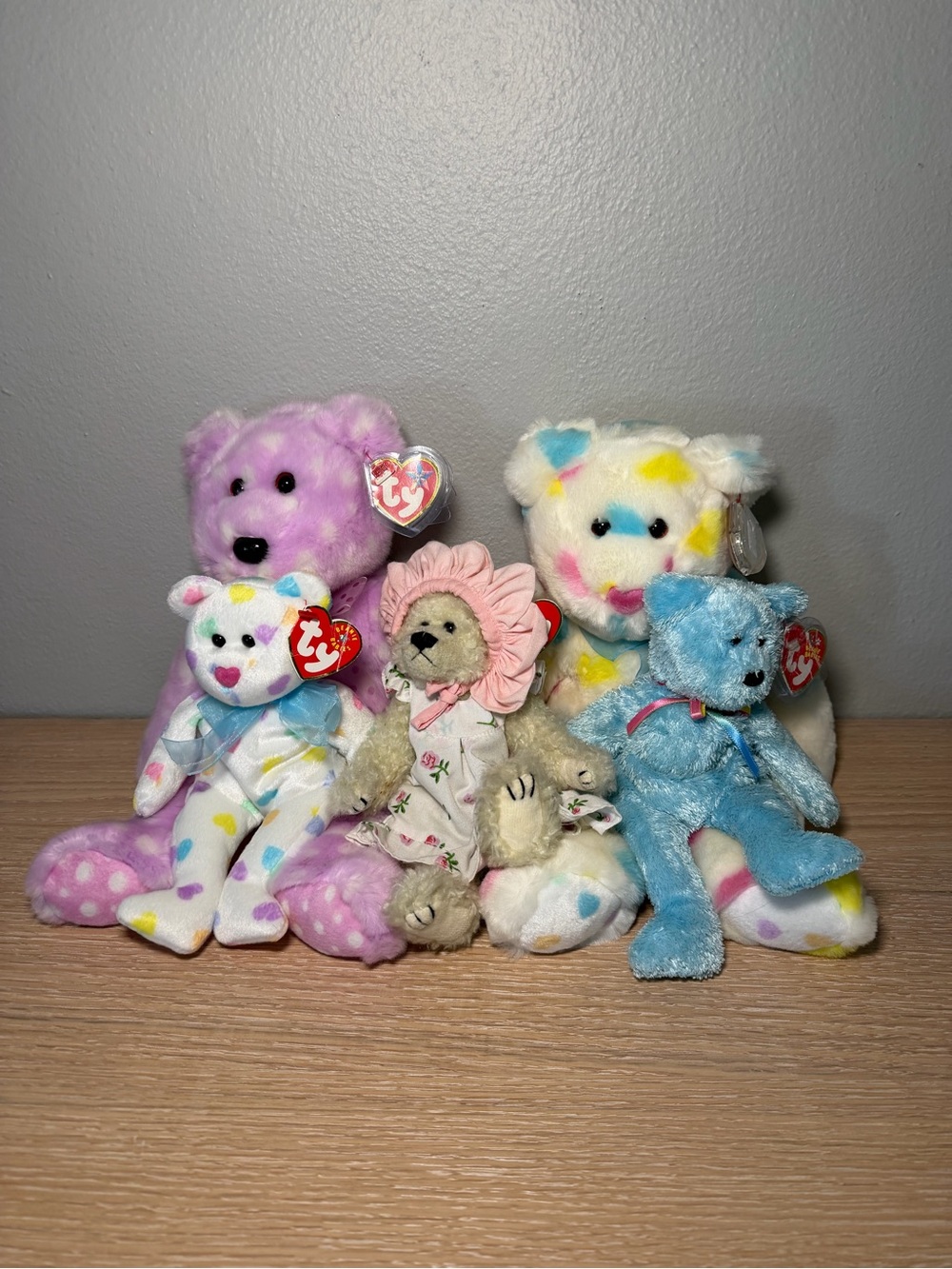 Ty Beanie Babies/Buddies, With Kissmee Bear,  toast, Smitten Lot 5